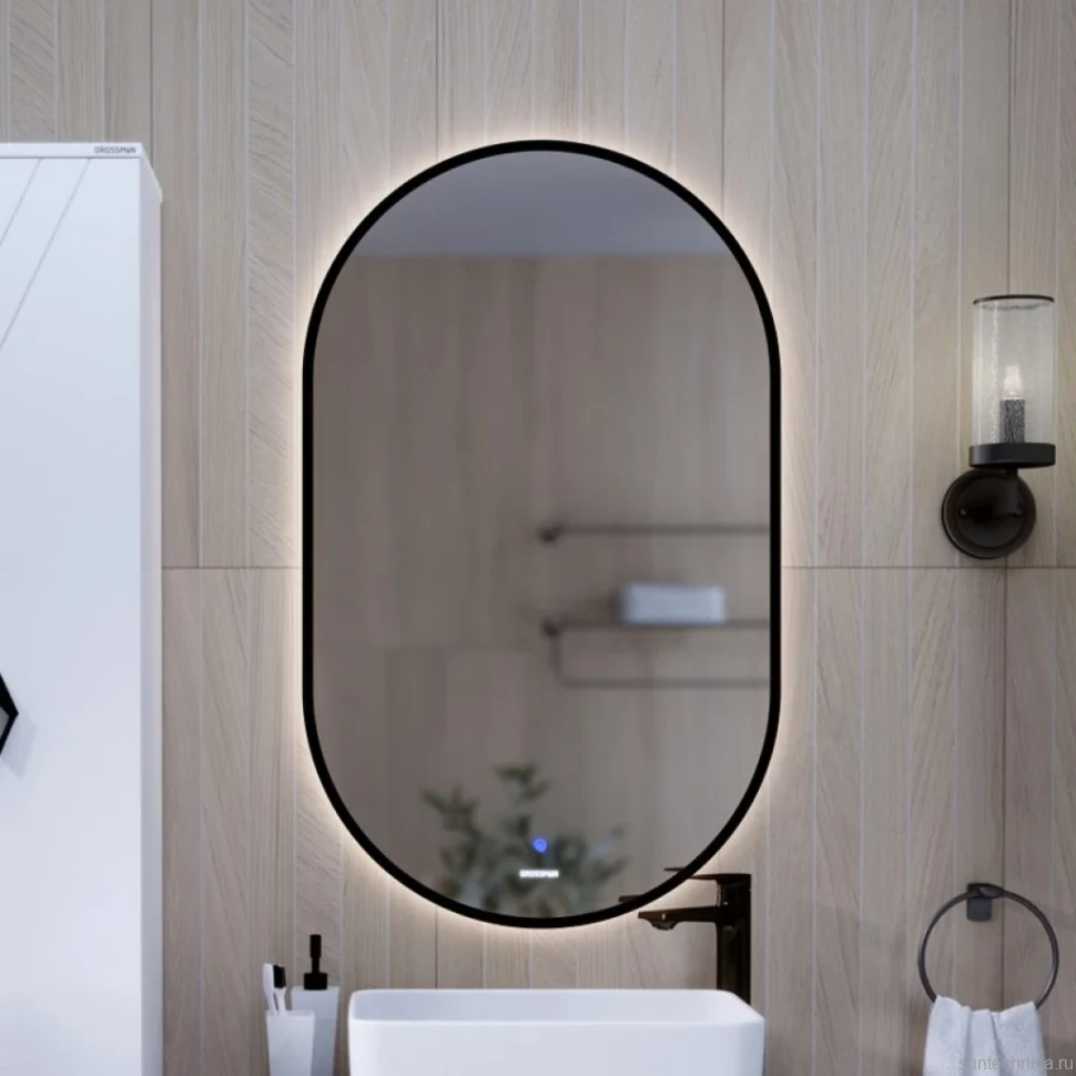 Зеркало Grossman Nero-промо Black 60х100 с подсветкой