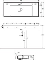 Мебельная раковина Kerasan Cento 355001 100 см