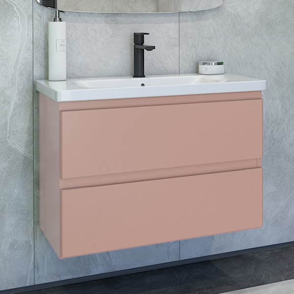 Тумба под раковину без столешницы Caprigo Forte 80 подвесная, пудра