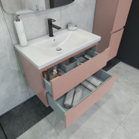 Тумба под раковину без столешницы Caprigo Forte 80 подвесная, пудра