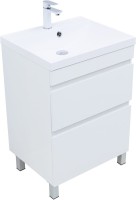 Тумба под раковину без столешницы Aquanet Нота New 60 напольная, 2 ящика, белый глянец