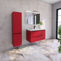 Тумба с раковиной Caprigo Forte 100 R подвесная, красная