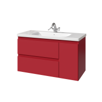 Тумба с раковиной Caprigo Forte 100 R подвесная, красная