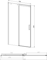 Душевая дверь в нишу Vincea Dice VDS-4D150CL 150 см, профиль хром