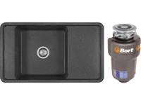 Комплект Мойка AQUATON Беллис 87 графит + Измельчитель Bort Titan 5000