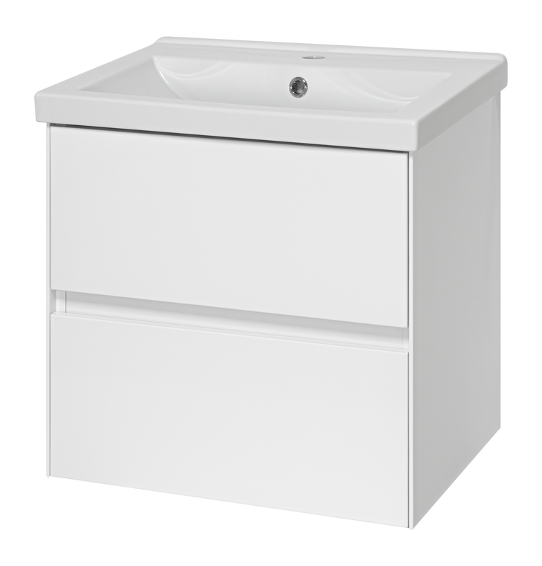 Тумба под раковину без столешницы Misty Твист 60 белая глянцевая