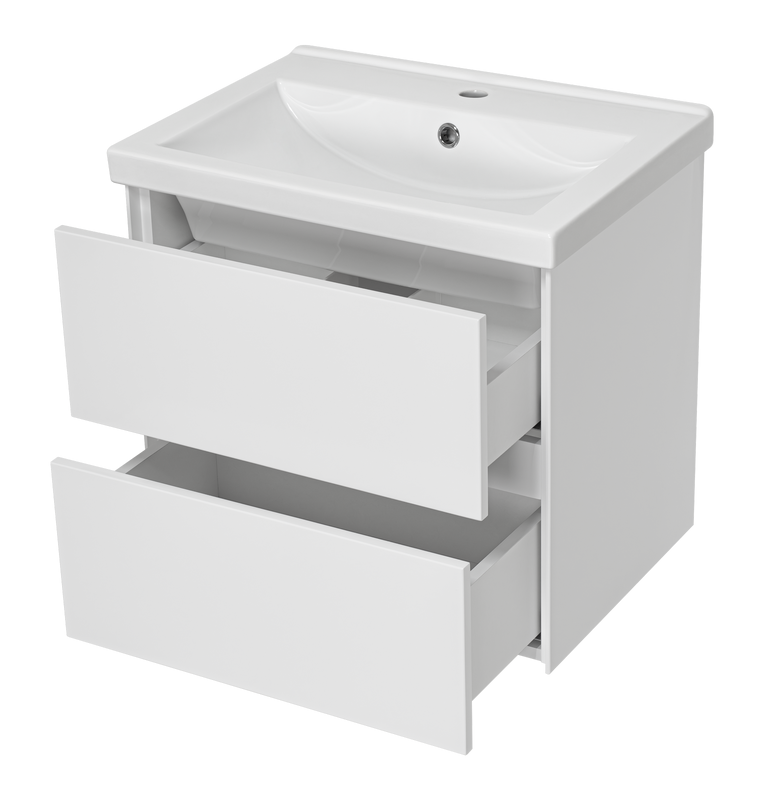 Тумба под раковину без столешницы Misty Твист 60 белая глянцевая