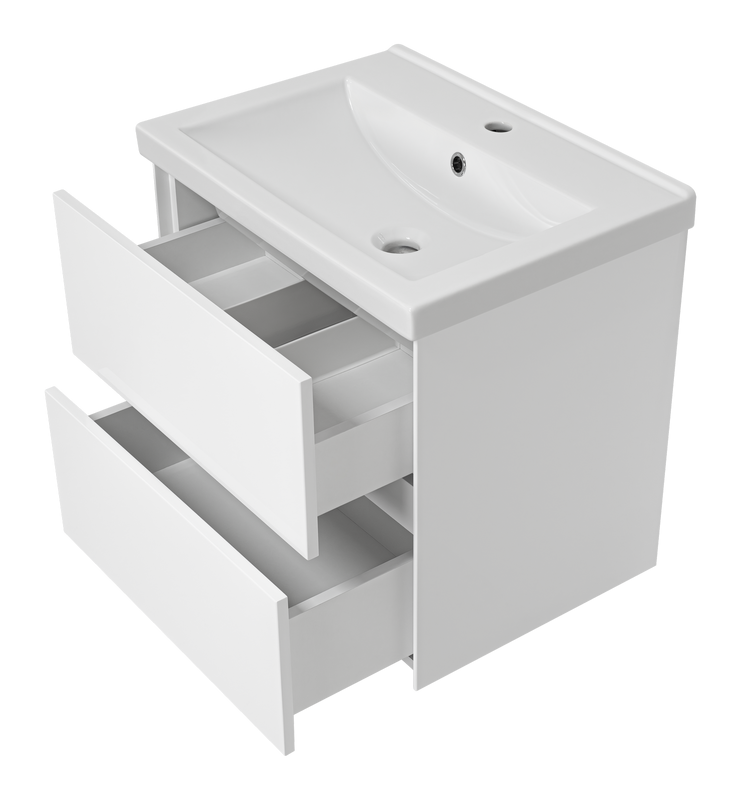 Тумба под раковину без столешницы Misty Твист 60 белая глянцевая