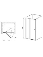 Душевая дверь в нишу Ravak Chrome CSD2-100 профиль сатин, стекло прозрачное