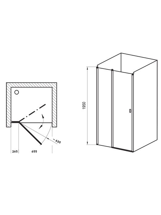 Душевая дверь в нишу Ravak Chrome CSD2-100 профиль сатин, стекло прозрачное