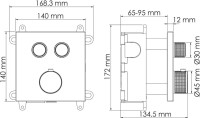 Термостатический смеситель встраиваемый Wasserkraft Sauer 7148 Thermo С ВНУТРЕННЕЙ ЧАСТЬЮ, для душа, глянцевое золото PVD
