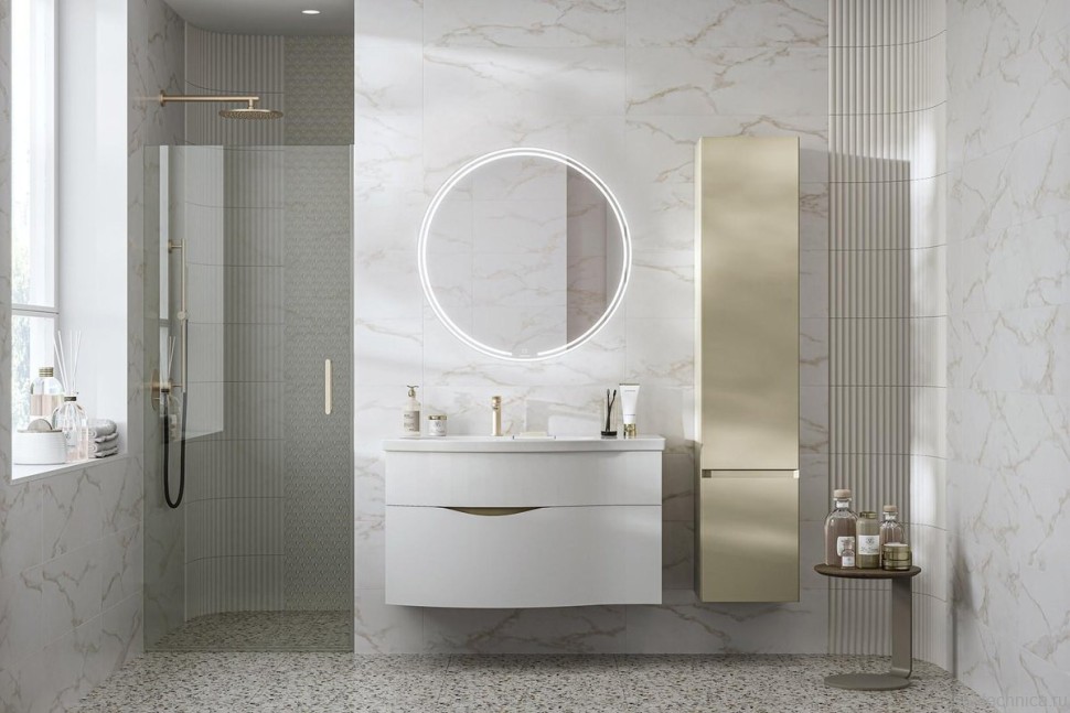 Шкаф пенал для ванной KERAMA MARAZZI Cubo 165 L лимо матовый