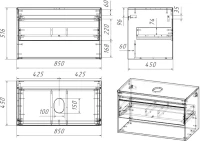 Тумба с раковиной Teymi Ritta 85 дуб эврика, матовая белая, раковина Helmi S 48