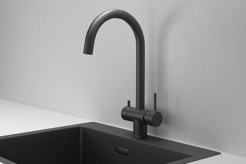 Смеситель для кухни Granula Kitchen Space 7104, черный матовый
