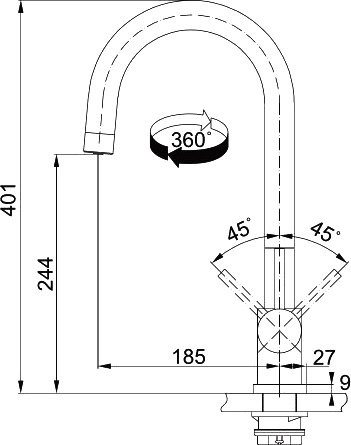 Смеситель для кухни Franke Eos Clear Water нержавеющая сталь
