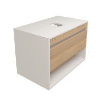 Тумба подвесная для ванной 75 см Teymi Ritta корпус белый фасад дуб T60539