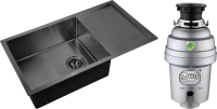 Комплект Мойка Zorg Inox PVD 7844 grafit + Измельчитель Inox D