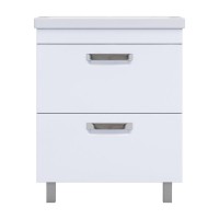 Тумба с раковиной Vigo Plaza 60 напольная, белая, раковина Фостер 60