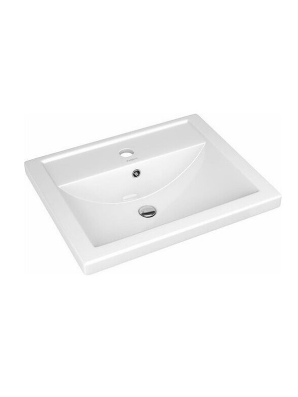 Тумба с раковиной Vigo Plaza 60 напольная, белая, раковина Фостер 60