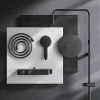 Душевая стойка AM.PM Inspire V2.0 F0750A422 с термостатом, черная
