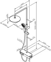 Душевая стойка AM.PM Inspire V2.0 F0750A422 с термостатом, черная