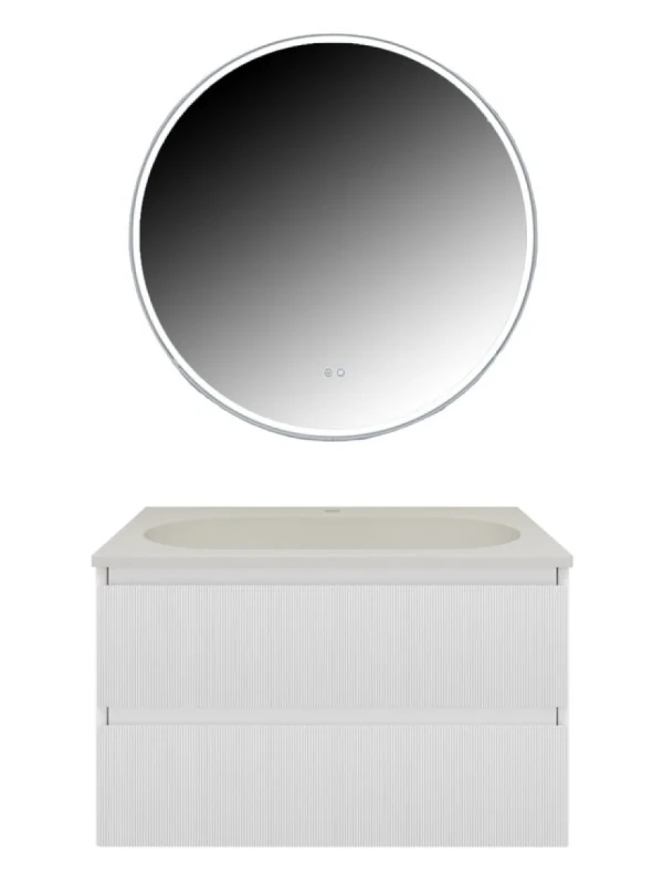 Мебель для ванной комнаты Vincea Welle 80 m.white soft-touch, раковина VCB-4H800J жасмин