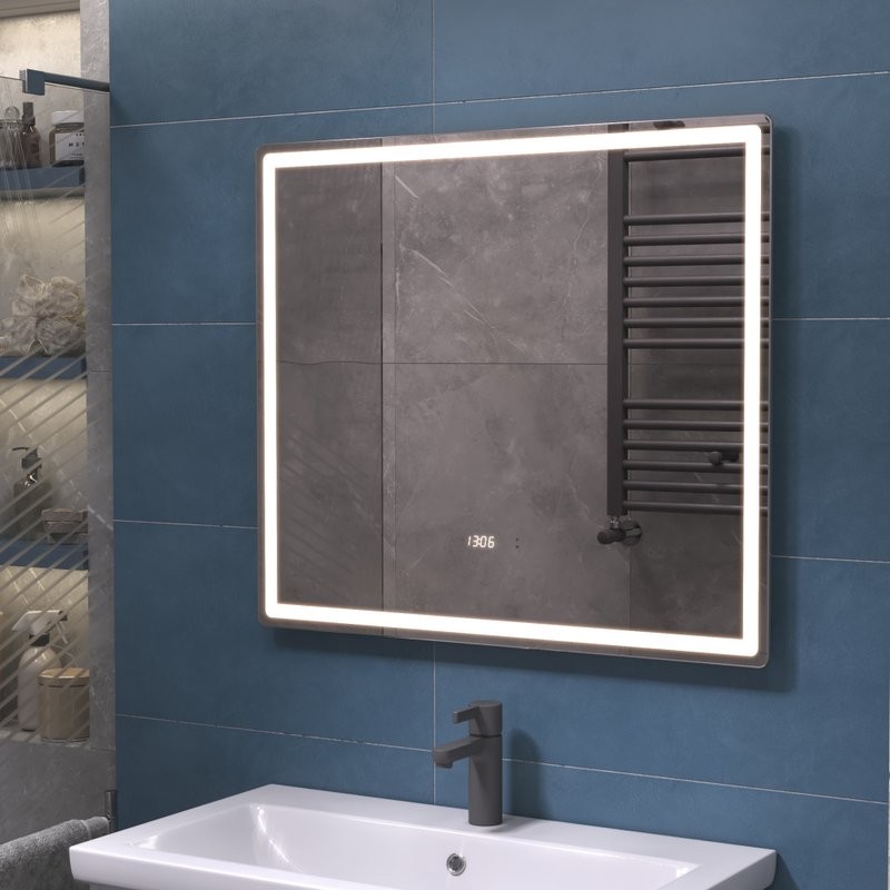 Зеркало Vigo Geometry Luxe 80 с подсветкой и антизапотевателем