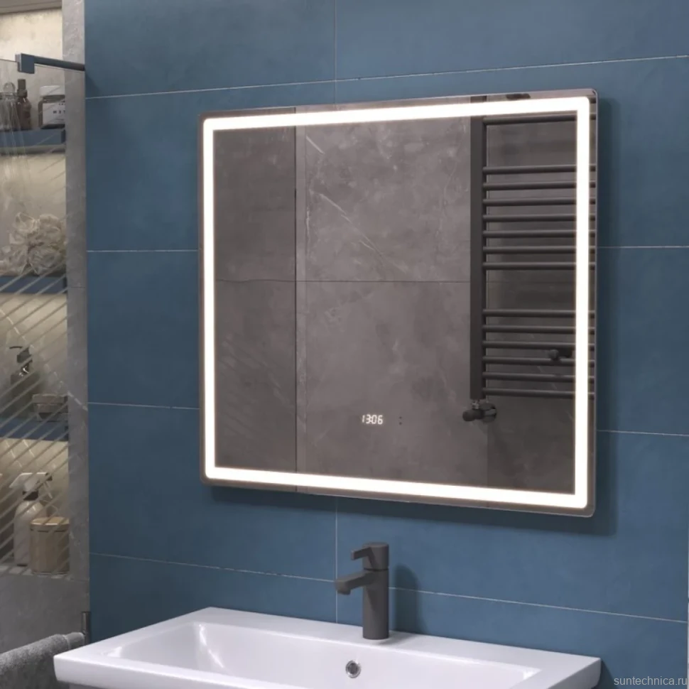 Зеркало Vigo Geometry Luxe 80 с подсветкой и антизапотевателем