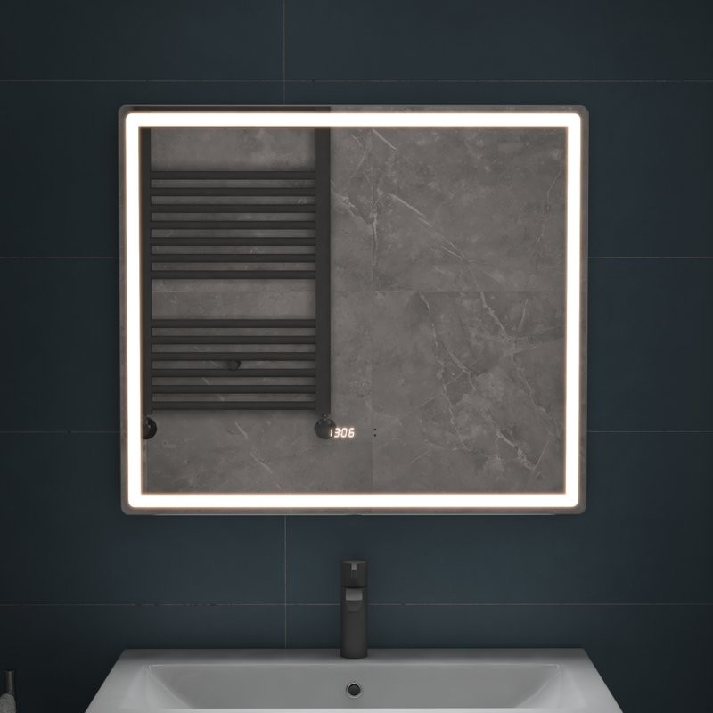 Зеркало Vigo Geometry Luxe 80 с подсветкой и антизапотевателем