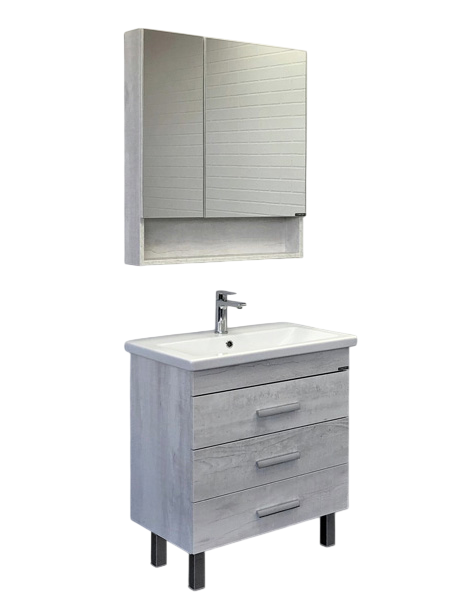 Мебель для ванной комнаты Comforty Никосия 70Н напольная, белый дуб