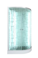 Душевая кабина DTO D EM1511LNLED профиль хром, стекло матовое с узором