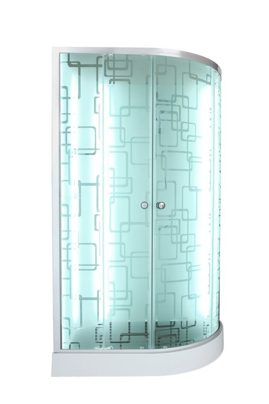Душевая кабина DTO D EM1511LNLED профиль хром, стекло матовое с узором