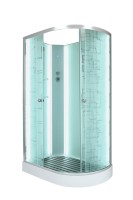 Душевая кабина DTO D EM1511LNLED профиль хром, стекло матовое с узором