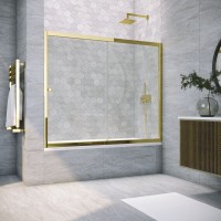 Шторка на ванну Vegas Glass ZV Tur Novo 180 09 01 профиль золото, стекло прозрачное