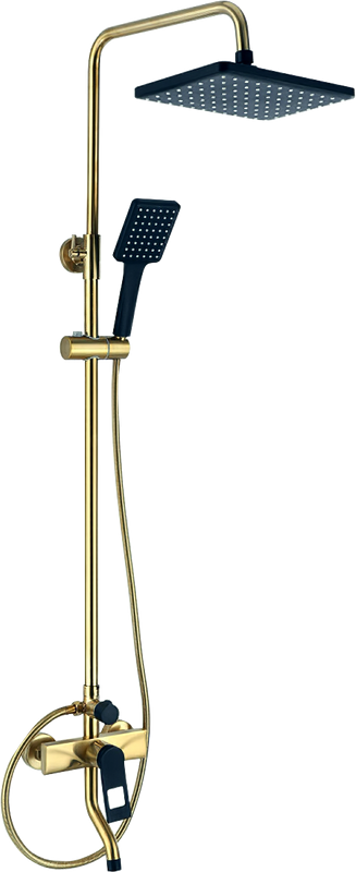 Душевая стойка Bronze de Luxe Element EL77/1GB матовое золото, черная