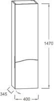 Шкаф пенал для ванной Jacob Delafon Sherwood EB1836RRU-P13 R состаренный дуб
