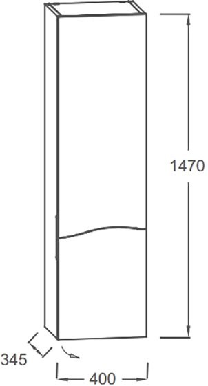 Шкаф пенал для ванной Jacob Delafon Sherwood EB1836RRU-P13 R состаренный дуб