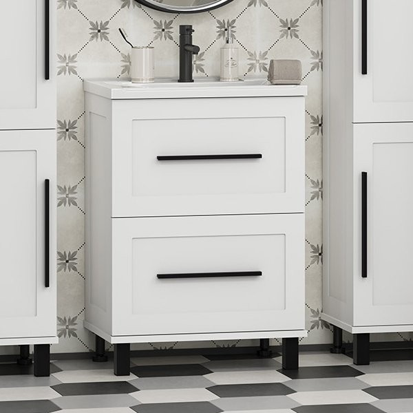 Тумба под раковину без столешницы Misty Модерн 60 напольная, матовая белая