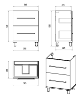 Тумба под раковину без столешницы Misty Модерн 60 напольная, матовая белая