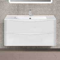 Тумба с раковиной Vincea Paola 100 белая глянцевая