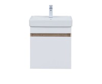 Тумба под раковину без столешницы Aquanet Оптима 50 подвесная, дуб светлый, белый сатин