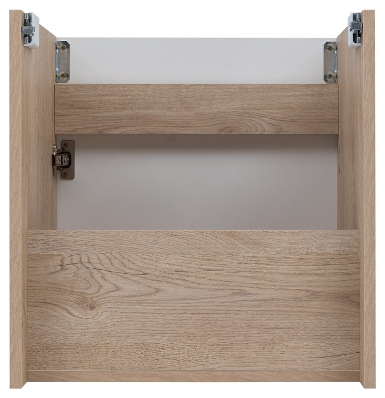 Тумба под раковину без столешницы Aquanet Оптима 50 подвесная, дуб светлый, белый сатин