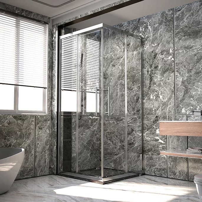 Душевой уголок Veconi Premium Trento PTC-20CH 100x80, профиль хром, стекло прозрачное