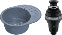 Комплект Мойка GranFest Rondo GF-R580L графит + Измельчитель Bone Crusher BC 1000-AS