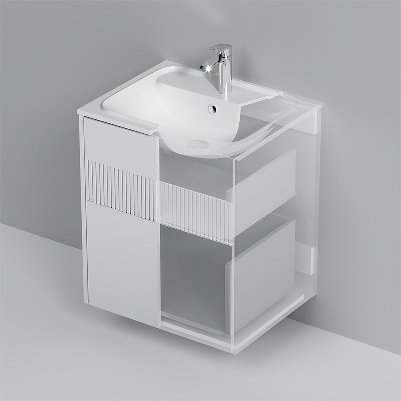 Мебель для ванной комнаты AM.PM Func 60 белая матовая, с двумя ящиками