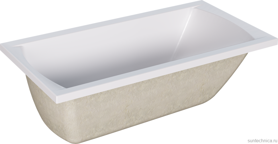 Акриловая ванна Marka One Modern 140x70 см, пристенная, белая, на ножках