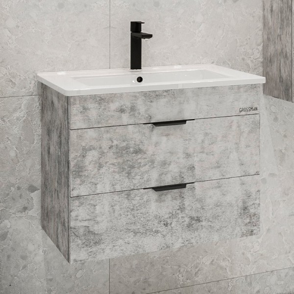 Тумба с раковиной Grossman Кросс 65 бетон