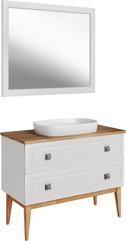 Тумба под раковину со столешницей ASB-Woodline Каталина 100 слоновая кость