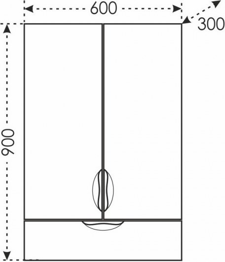 Шкаф СаНта Родос 60/90 с 1 ящиком