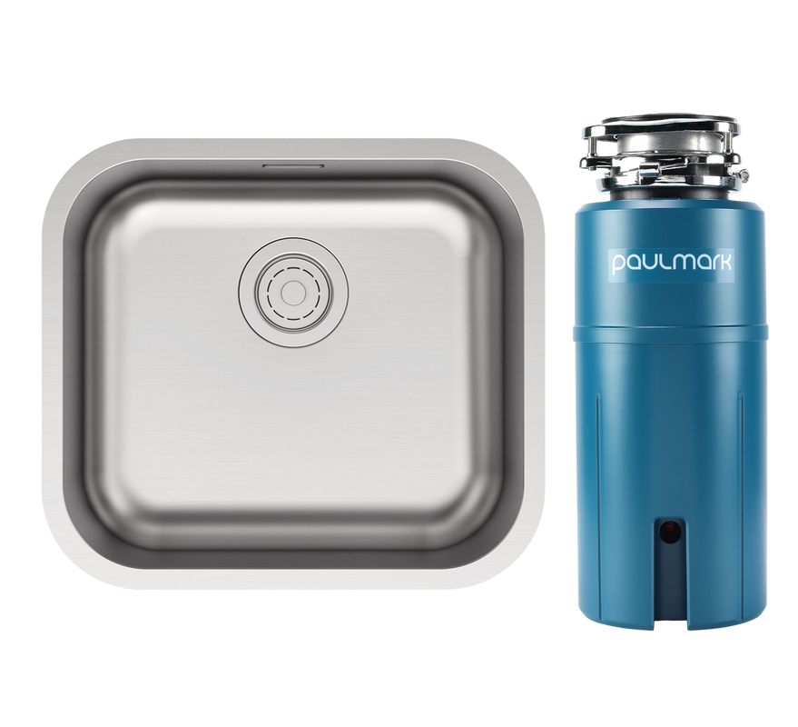 Комплект Мойка Paulmark Vello VE48-BS сталь + Измельчитель Intenso